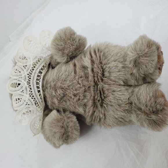 Vintage Plush Teddy Bear With Lace Collar Deri Cartier 13" - Picture 5 of 10